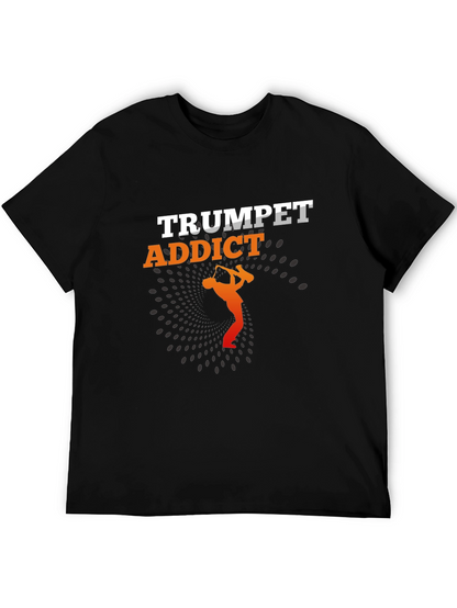 Trumpet Addict Black Graphic Tee - Music Lover T-Shirt