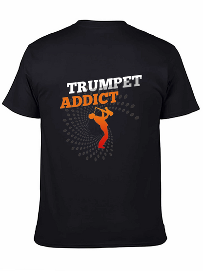 Trumpet Addict Black Graphic Tee - Music Lover T-Shirt