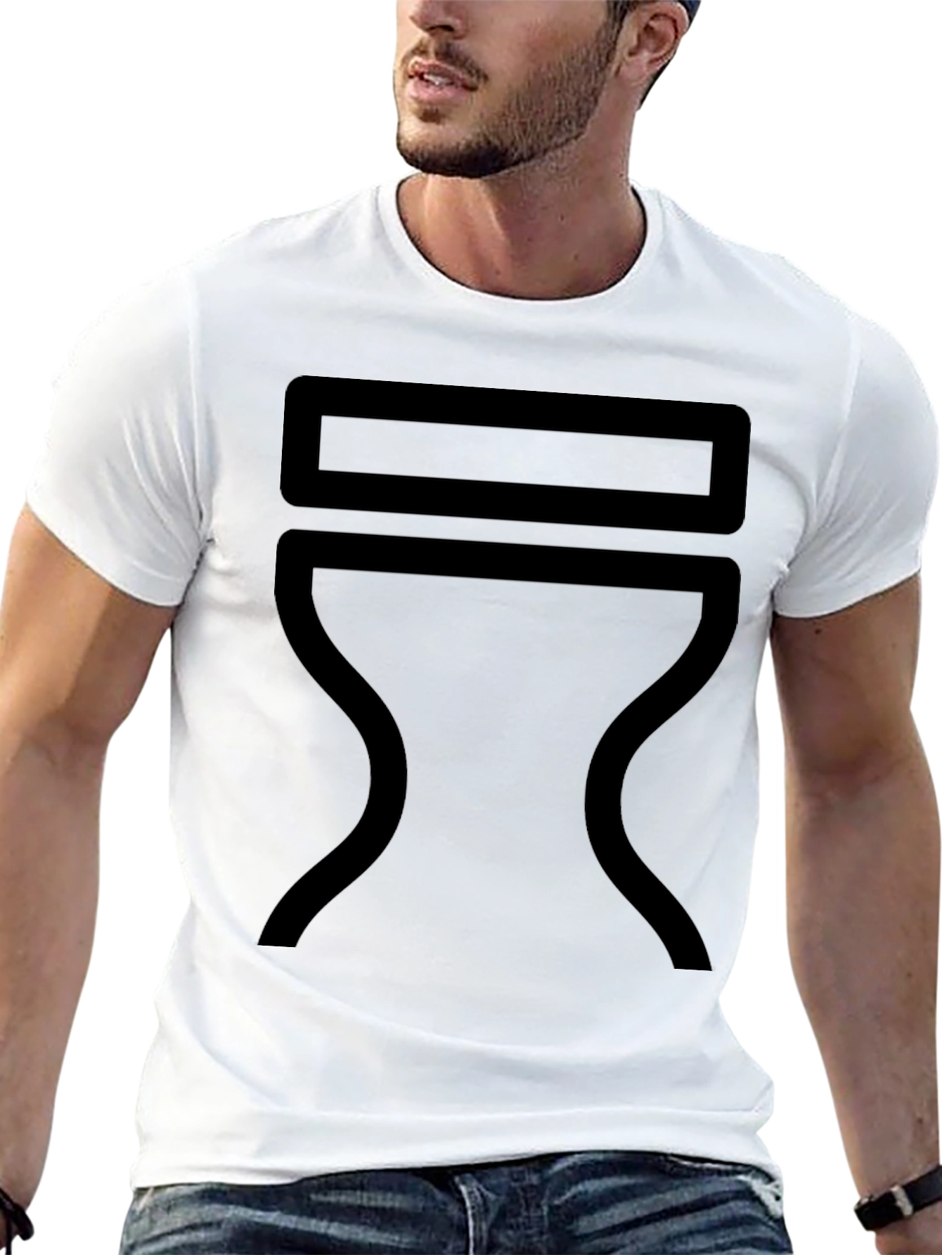 Modern Minimalist Graphic Tee - Black