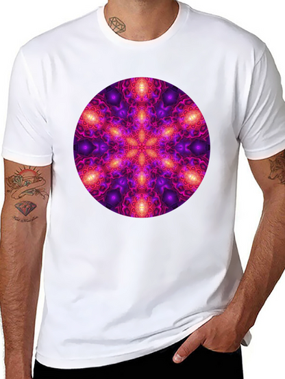 Psychedelic Mandala Print Black T-Shirt