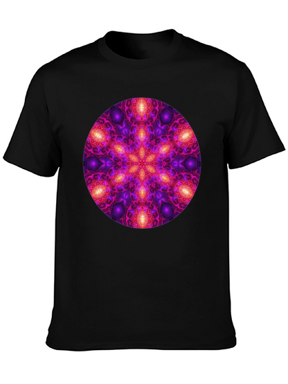 Psychedelic Mandala Print Black T-Shirt