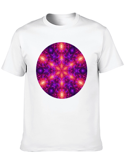 Psychedelic Mandala Print Black T-Shirt
