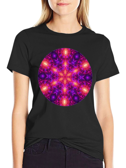 Psychedelic Mandala Print Black T-Shirt