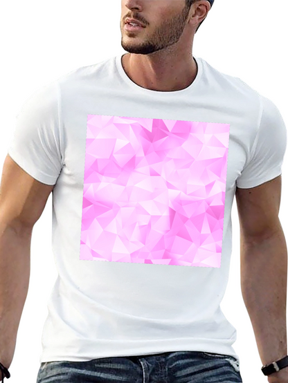 Geometric Pink Pattern Black T-Shirt