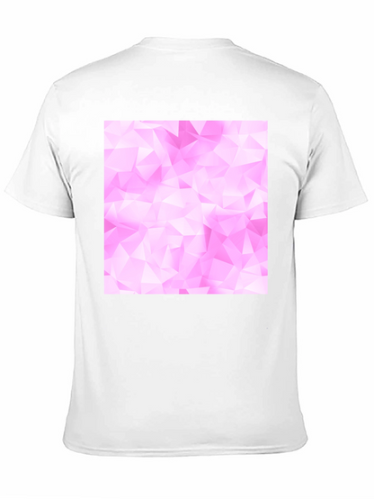 Geometric Pink Pattern Black T-Shirt