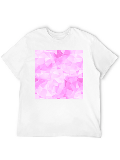 Geometric Pink Pattern Black T-Shirt