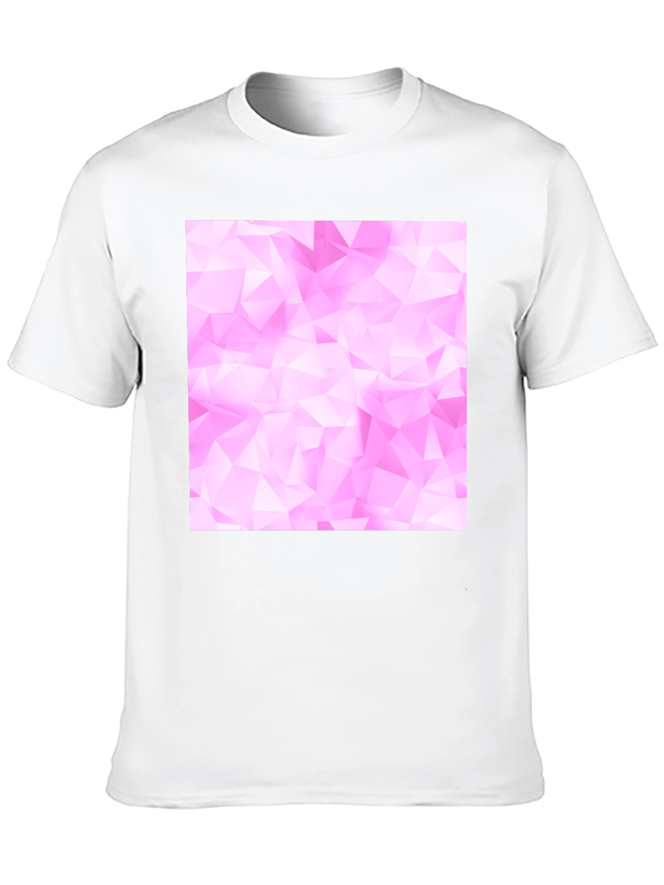 Geometric Pink Pattern Black T-Shirt