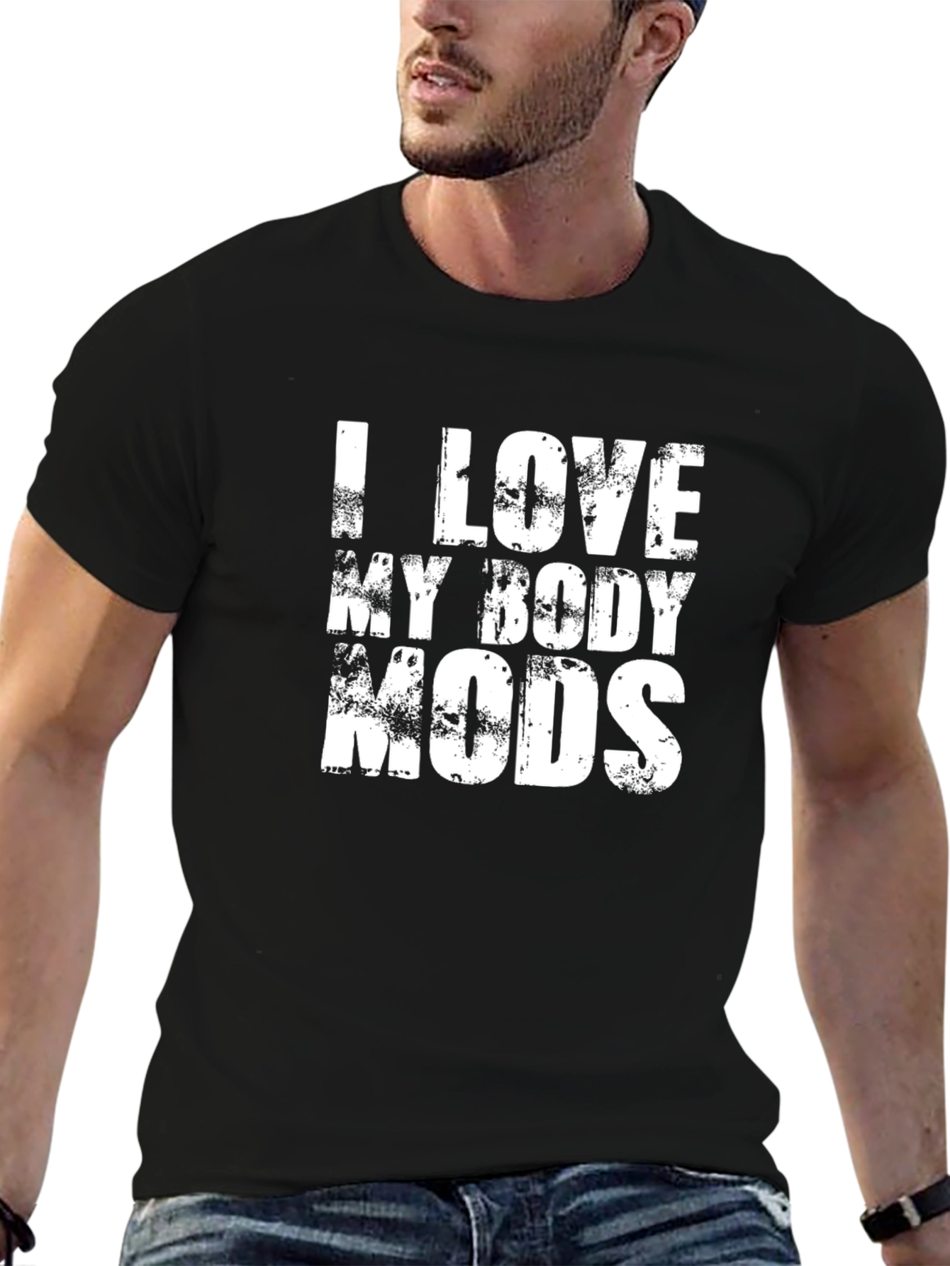I Love My Body Mods Graphic T-Shirt - Black