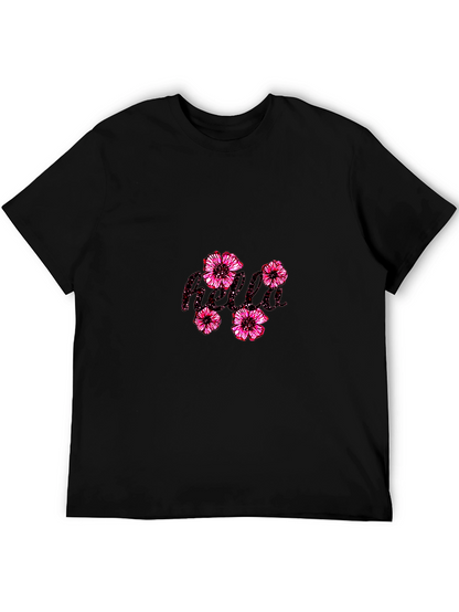 Floral Bold Graphic Tee - Classic Black T-Shirt