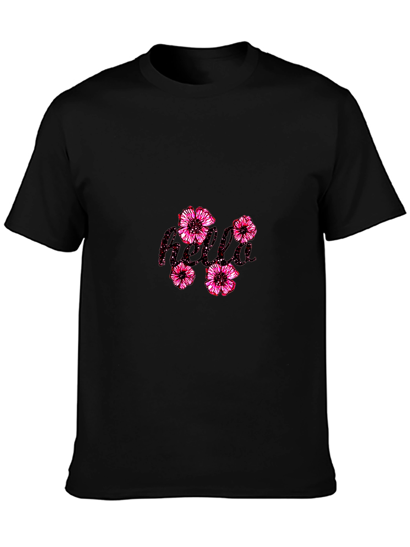 Floral Bold Graphic Tee - Classic Black T-Shirt