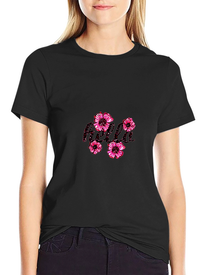 Floral Bold Graphic Tee - Classic Black T-Shirt