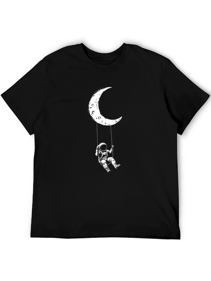 Astronaut Moon Swing Black T-Shirt