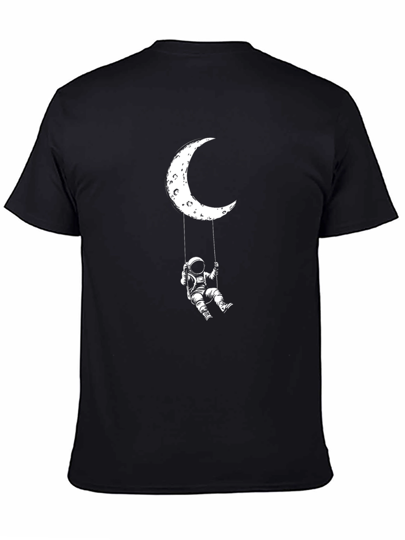 Astronaut Moon Swing Black T-Shirt