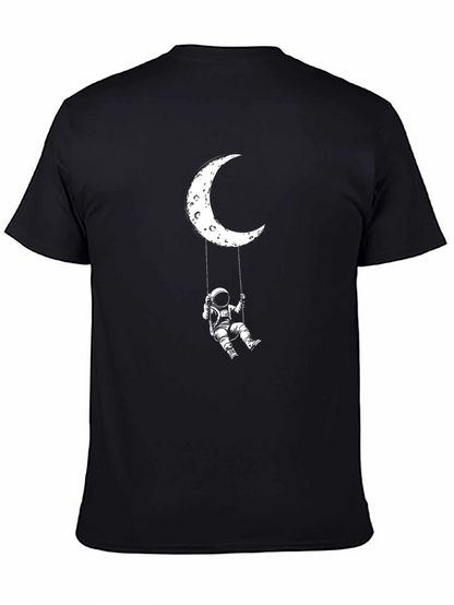 Astronaut Moon Swing Black T-Shirt