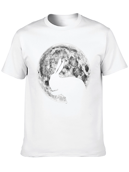 Rabbit Moon Graphic Tee - Black Cotton Blend