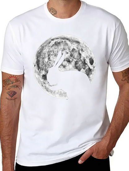 Rabbit Moon Graphic Tee - Black Cotton Blend