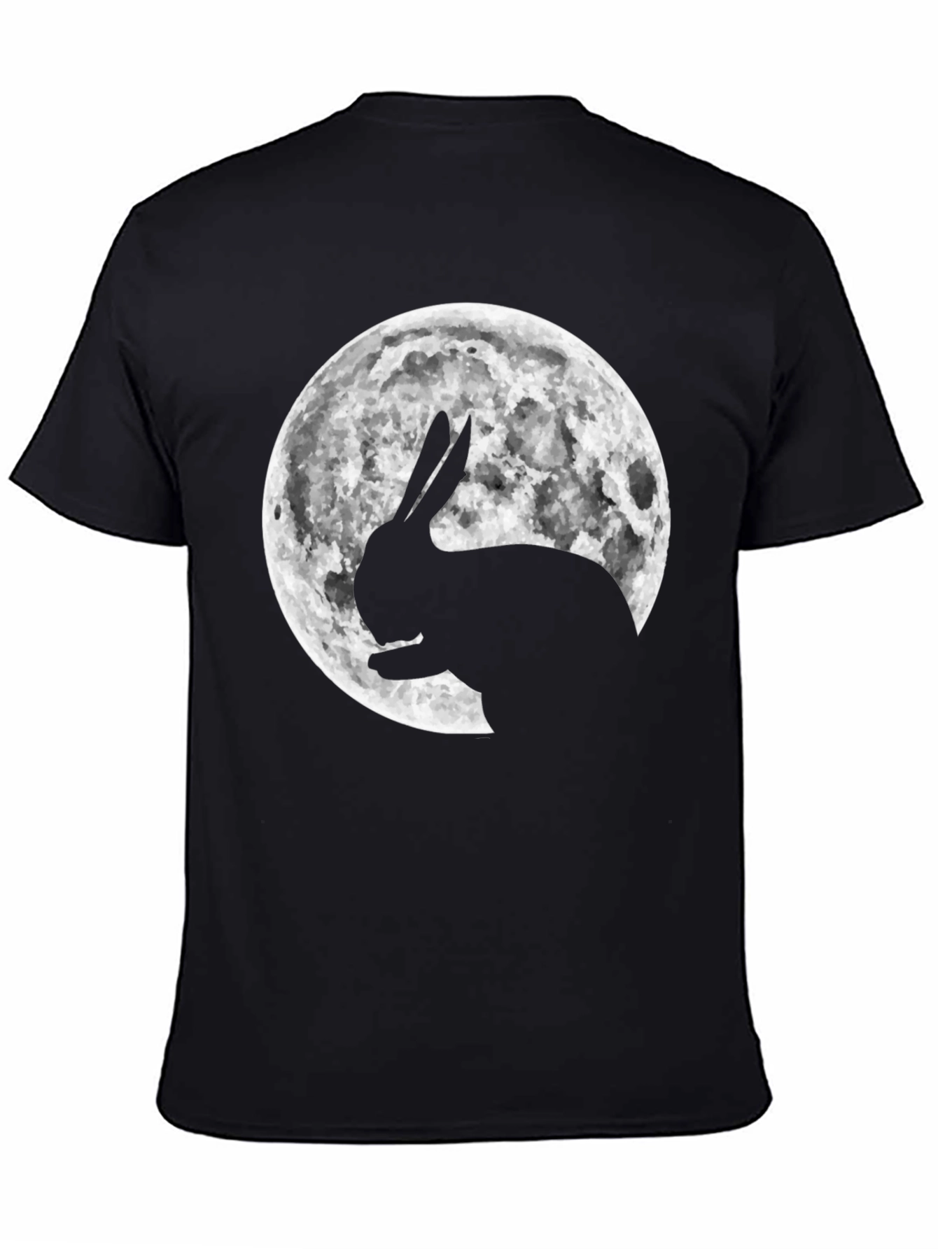 Rabbit Moon Graphic Tee - Black Cotton Blend