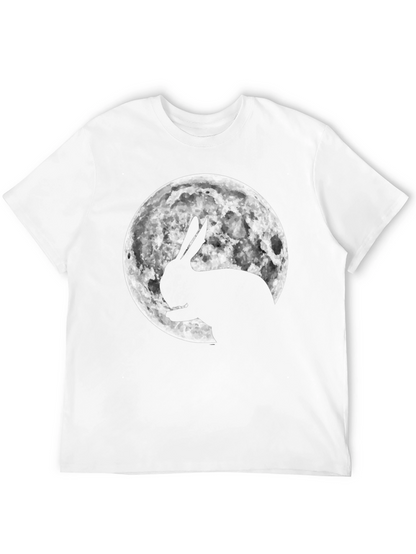 Rabbit Moon Graphic Tee - Black Cotton Blend