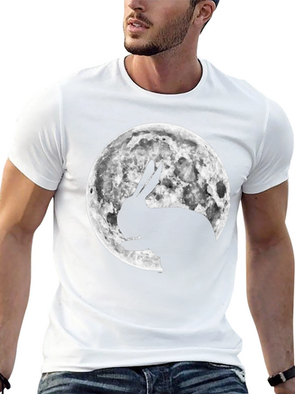 Rabbit Moon Graphic Tee - Black Cotton Blend
