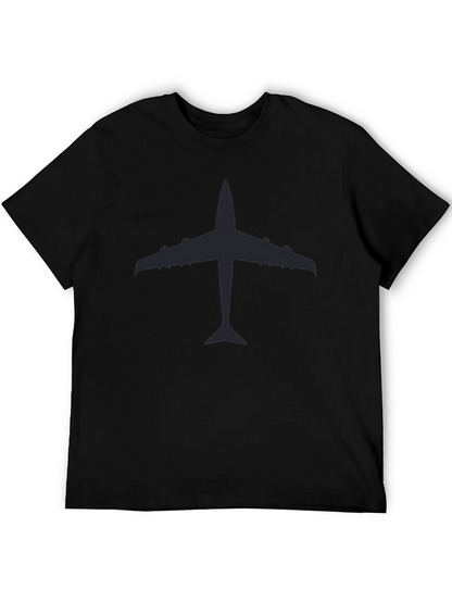 Airplane Silhouette Graphic Tee - Classic Black