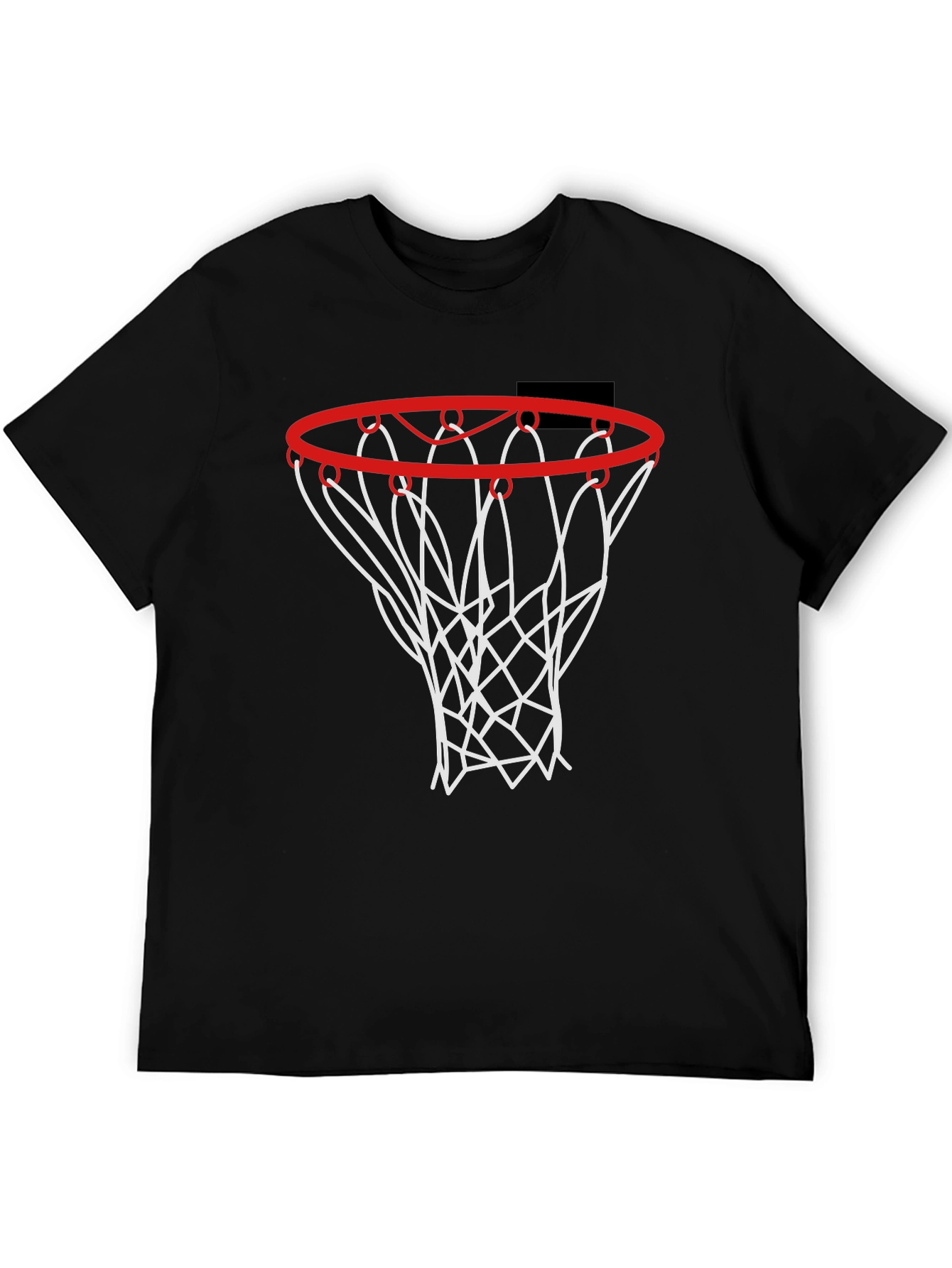 Basketball Hoop Graphic Tee - Black Cotton Shirt