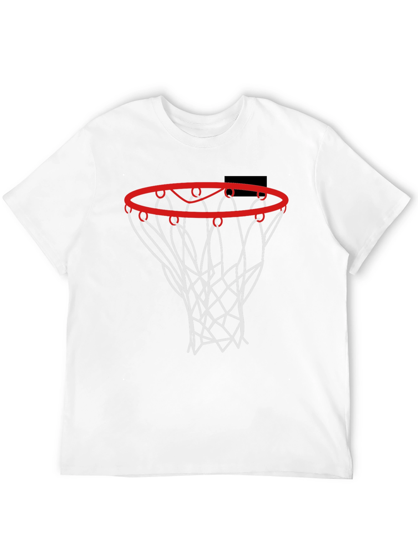 Basketball Hoop Graphic Tee - Black Cotton Shirt