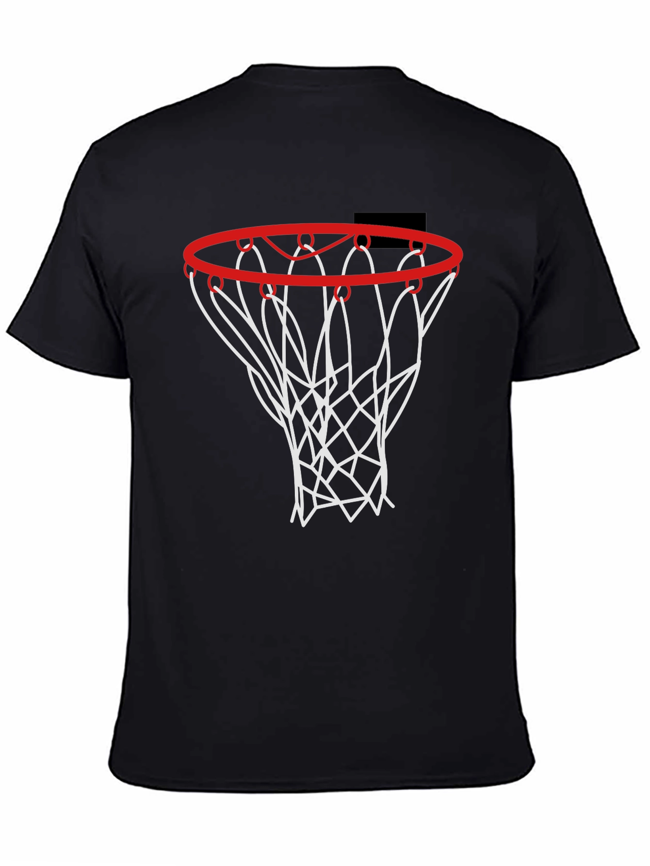 Basketball Hoop Graphic Tee - Black Cotton Shirt