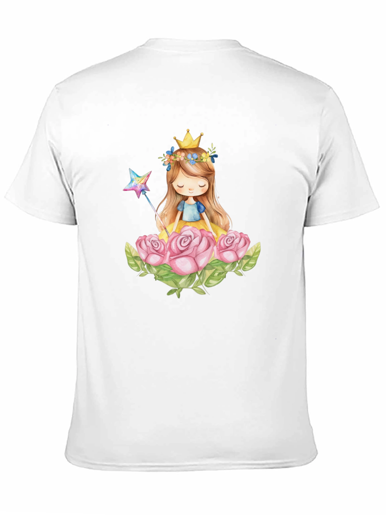 Princess Crown Rose Graphic Black T-Shirt