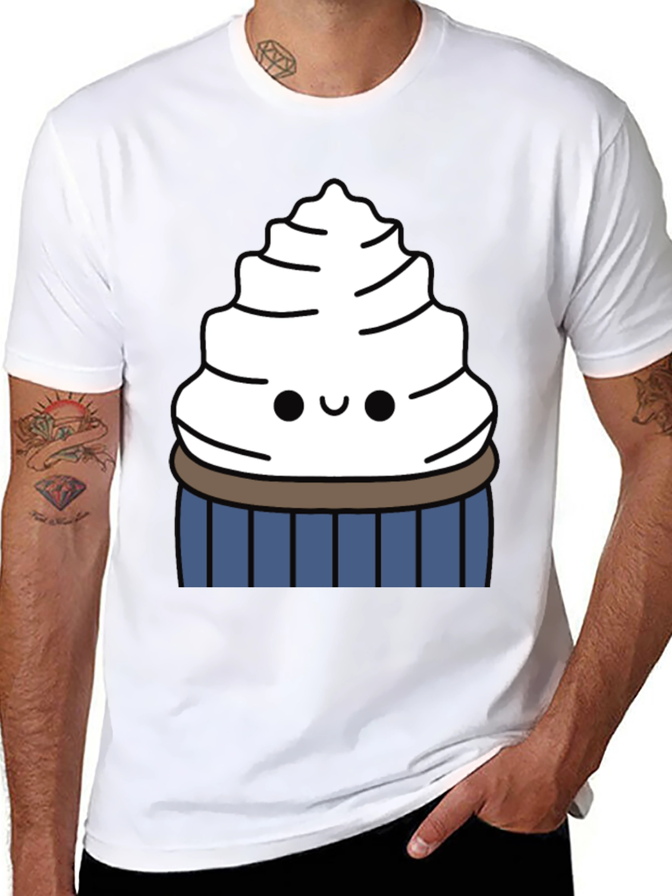 Cute Cupcake Graphic Tee - Sweet Tooth Style