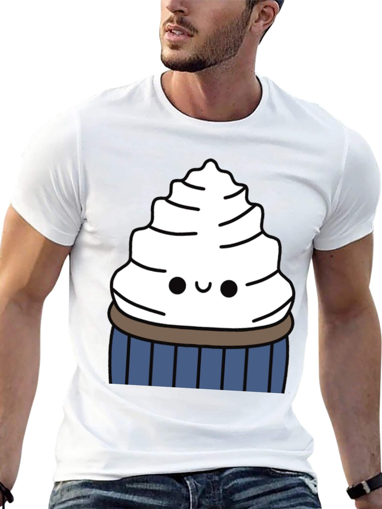 Cute Cupcake Graphic Tee - Sweet Tooth Style