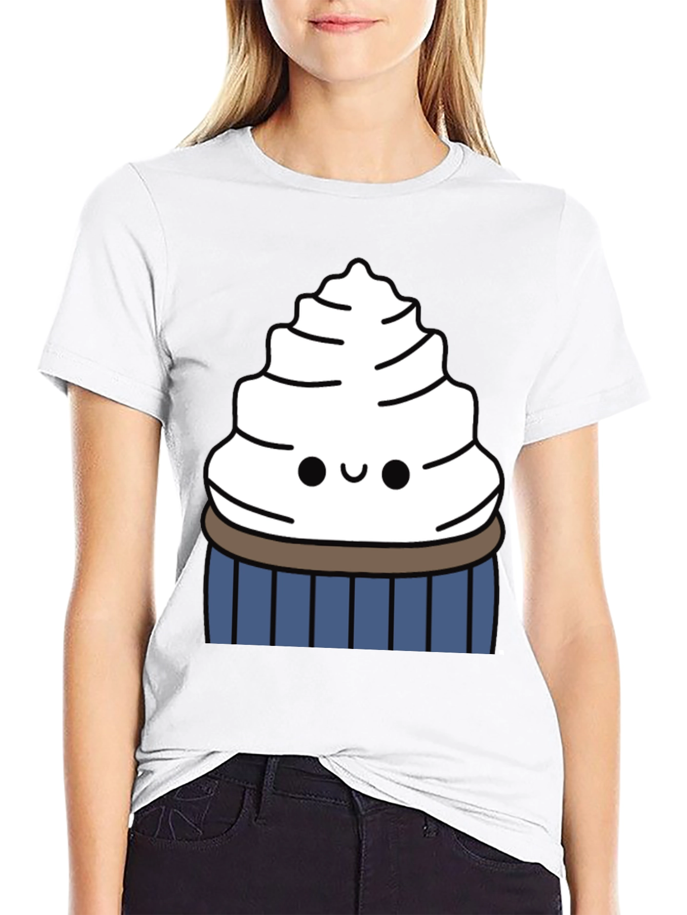 Cute Cupcake Graphic Tee - Sweet Tooth Style