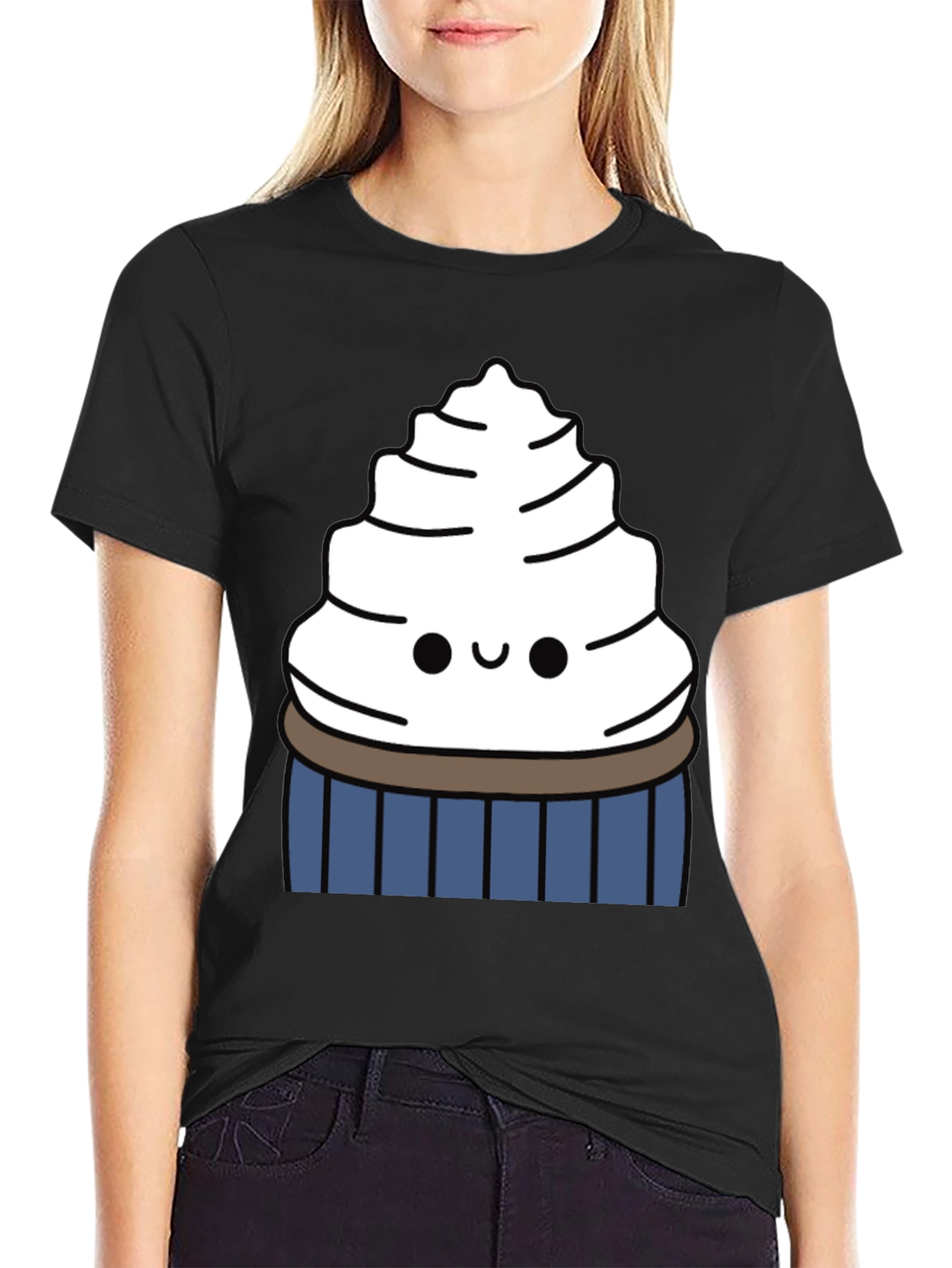 Cute Cupcake Graphic Tee - Sweet Tooth Style
