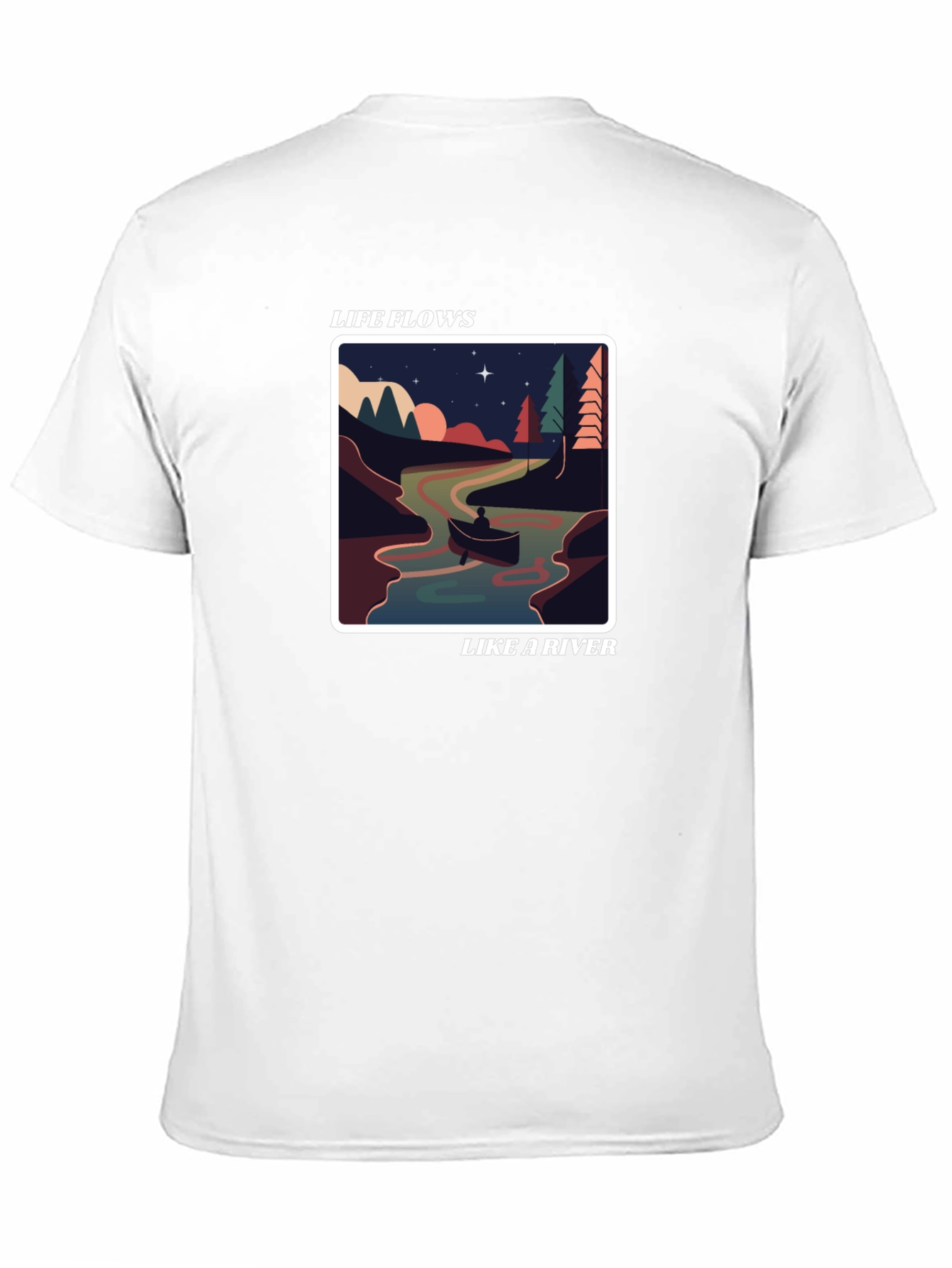 Life Flows Like a River Graphic Tee - Black