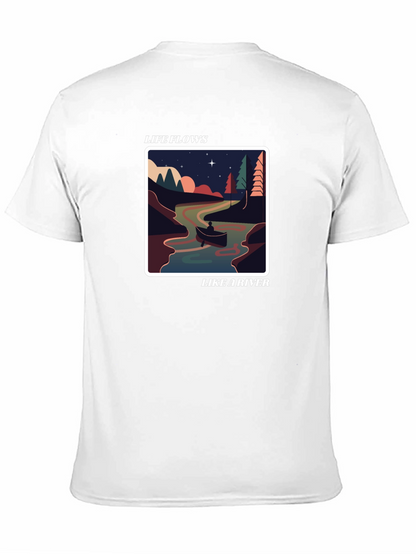 Life Flows Like a River Graphic Tee - Black