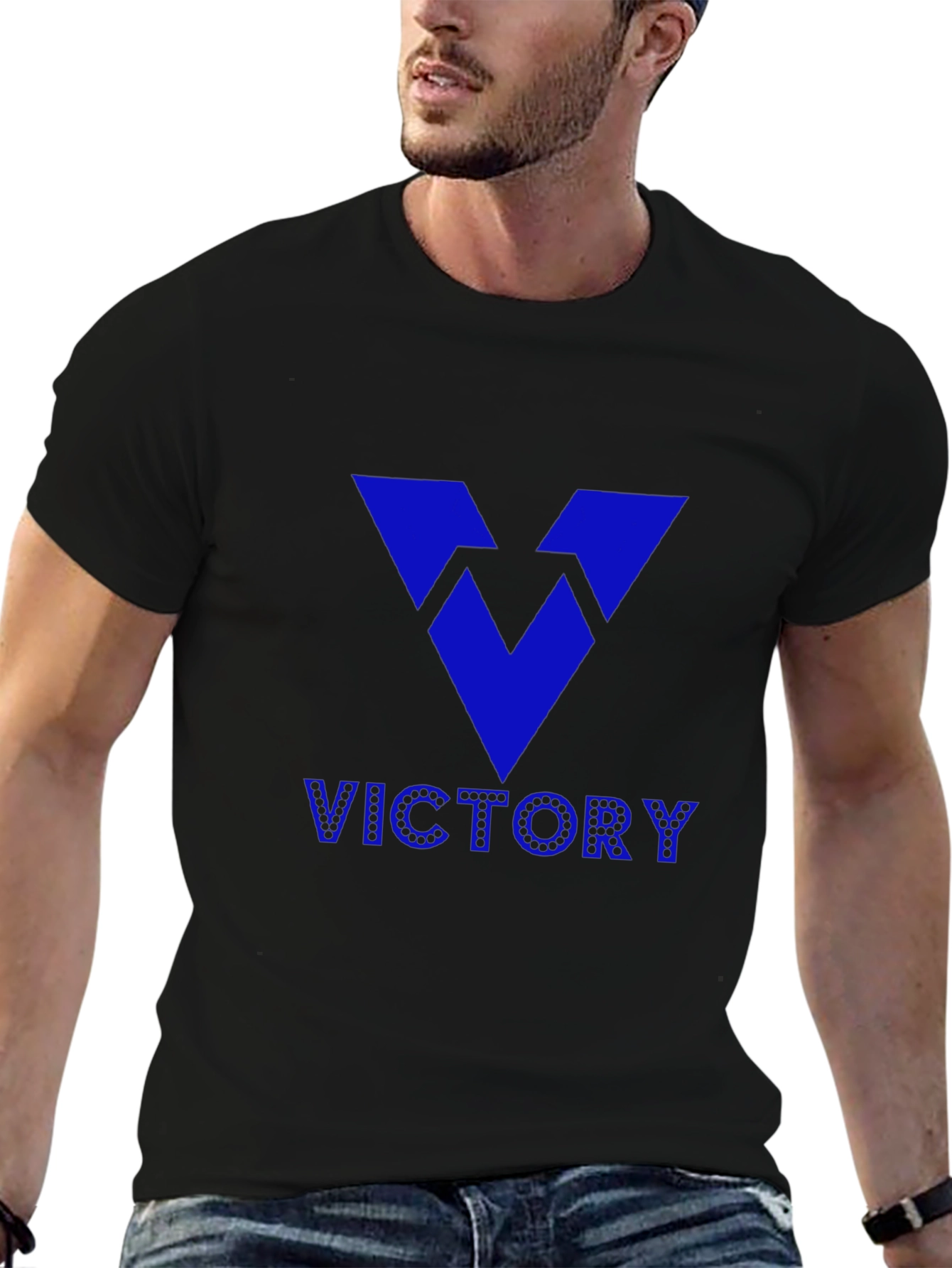Victory Graphic Tee - Stylish Mens Black T-Shirt