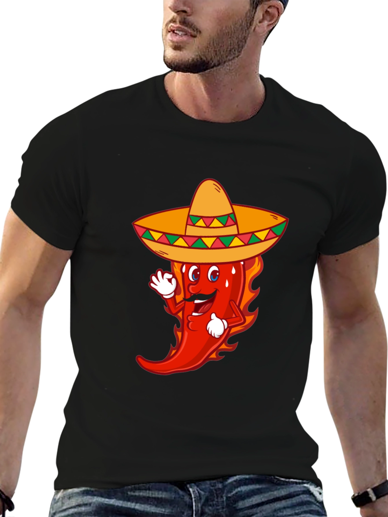 Spicy Fiesta Tee - Chili Pepper Sombrero Graphic