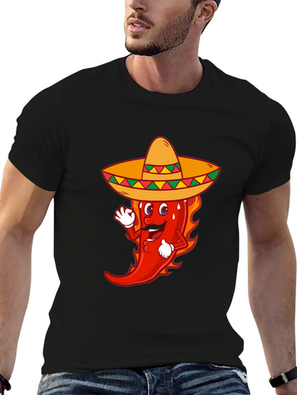 Spicy Fiesta Tee - Chili Pepper Sombrero Graphic