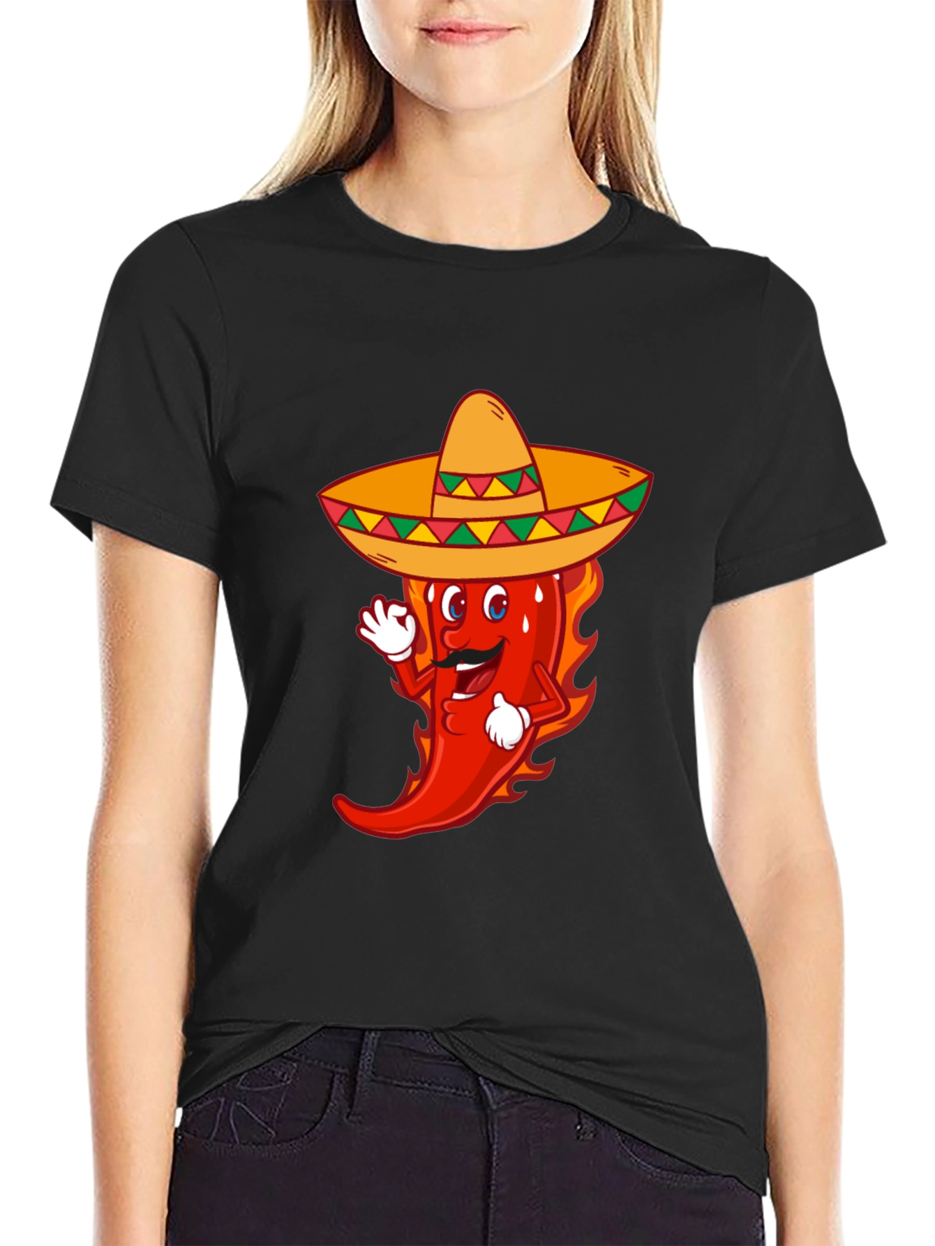 Spicy Fiesta Tee - Chili Pepper Sombrero Graphic