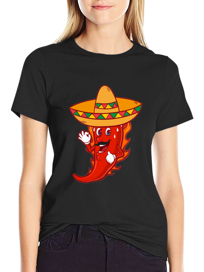Spicy Fiesta Tee - Chili Pepper Sombrero Graphic