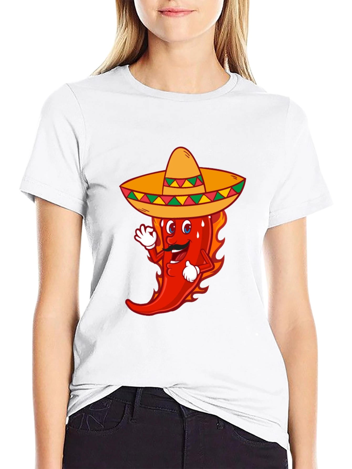 Spicy Fiesta Tee - Chili Pepper Sombrero Graphic