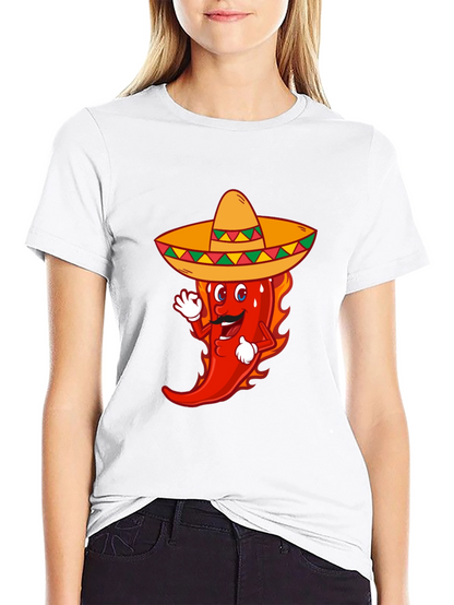Spicy Fiesta Tee - Chili Pepper Sombrero Graphic