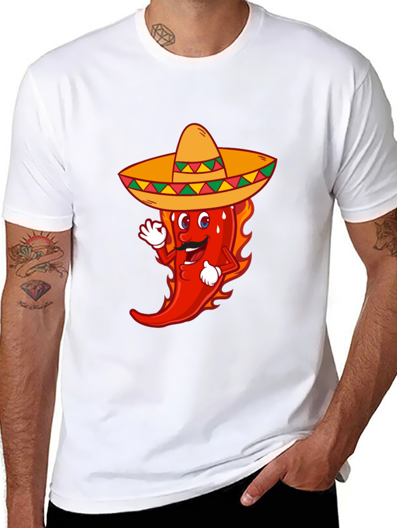 Spicy Fiesta Tee - Chili Pepper Sombrero Graphic