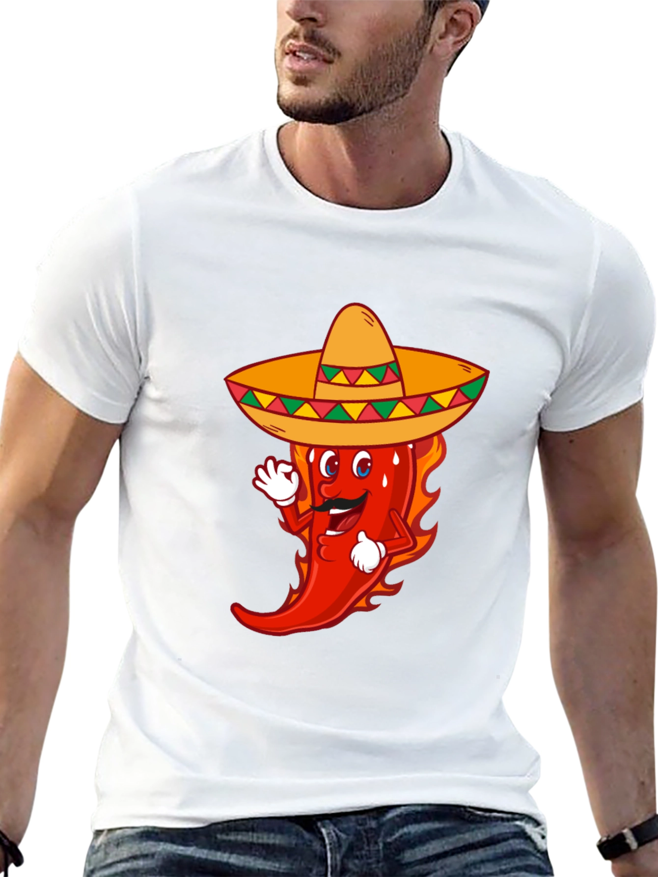 Spicy Fiesta Tee - Chili Pepper Sombrero Graphic