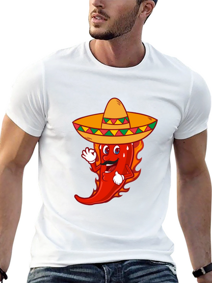 Spicy Fiesta Tee - Chili Pepper Sombrero Graphic