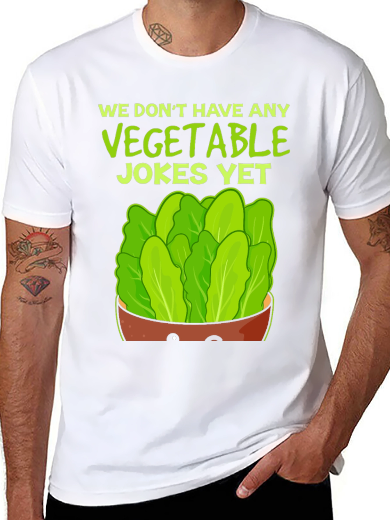 Funny Vegetable Jokes T-Shirt - Lettuce Design