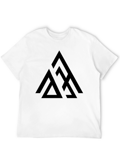 Geometric Triangle Graphic Tee - Black