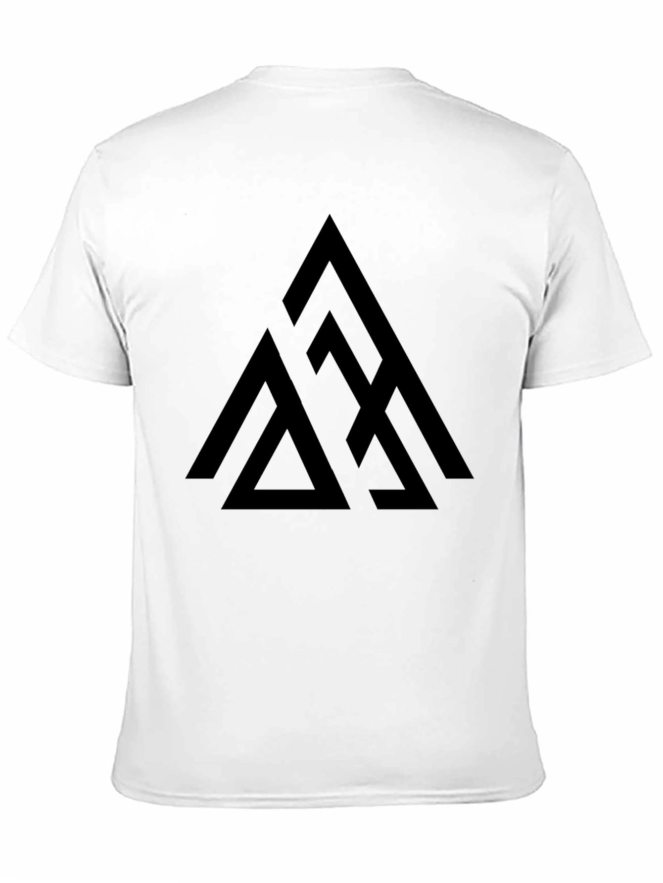 Geometric Triangle Graphic Tee - Black