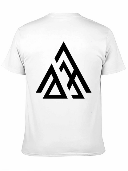 Geometric Triangle Graphic Tee - Black