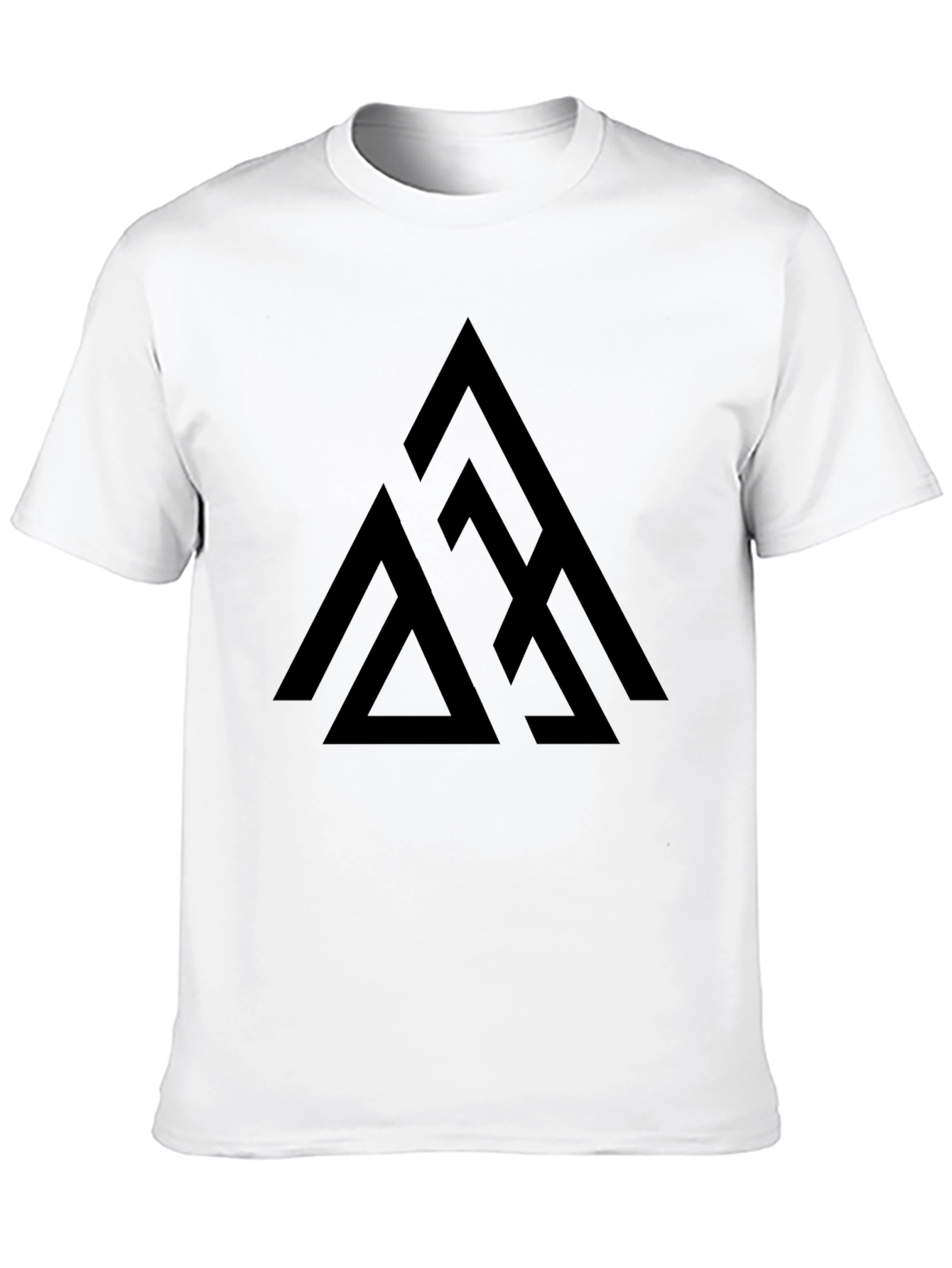 Geometric Triangle Graphic Tee - Black