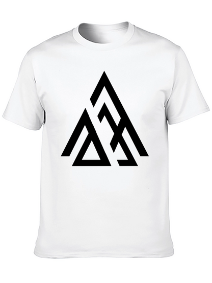 Geometric Triangle Graphic Tee - Black